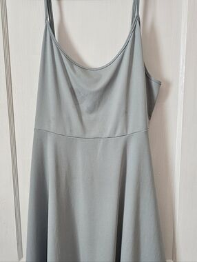 Scoop Neck Spaghetti Strap Dress in Sage Green